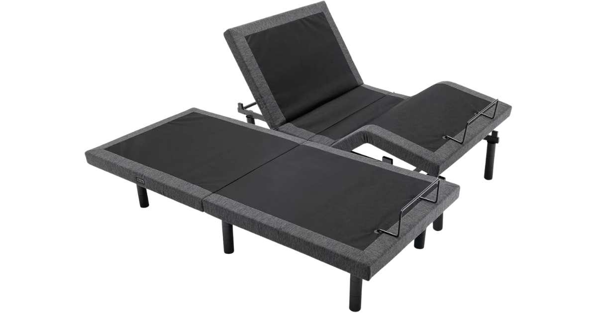 S*MAX Split King Adjustable Bed with Dual Motors and USB Ports